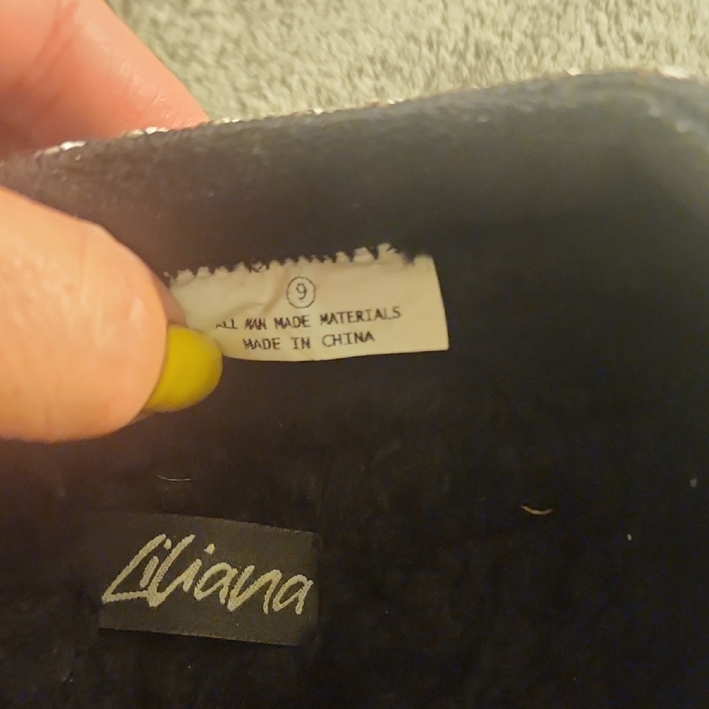 Liliana Black Suede Slip-Ons with Gold Detailing - Picture 3 of 3